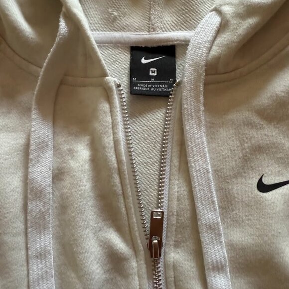 Nike Cream Hoodie with Side Vents, Size Medium - Picture 3 of 6